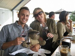 Wine time with Woop Woop Bear in Australia
