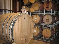 Then time to put the wine in the barrel, Woop! Woop!